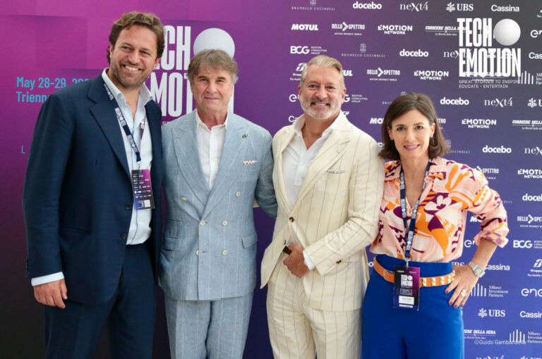 Mattia Mor, Founder & CEO Emotion Network, Brunello Cucinelli, Executive president and director of Brunello Cucinelli S.p.A. – Karin Fischer, Karin Fischer, Co-founder and Board member Emotion Network and Ramin Arani, Board member Emotion Network