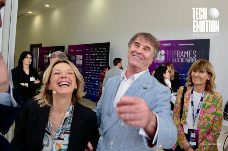 Brunello Cucinelli, Executive president and director of Brunello Cucinelli S.p.A and Paola Pica, Deputy editor of Economia and head of L’Innovazione, Corriere della Sera
