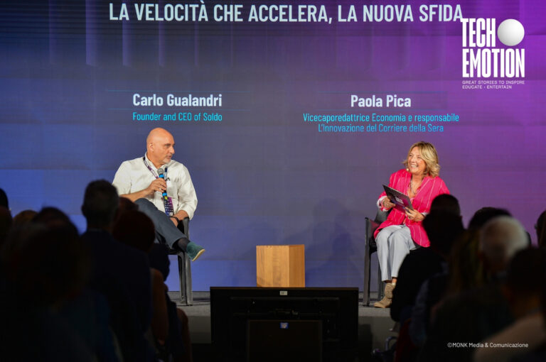 Carlo Gualandri, Founder and CEO of Soldo, and Paola Pica, Deputy editor of Economia and head of L’innovazione at Corriere della Sera