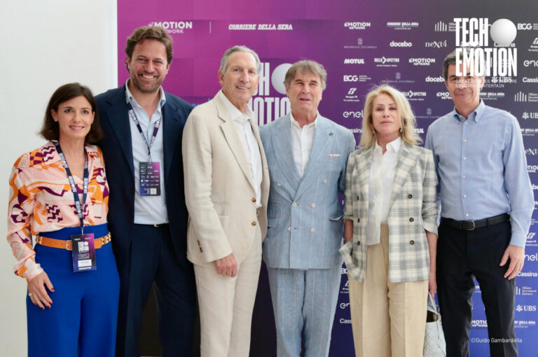 Karin Fischer, Co-founder and Board member Emotion Network, Mattia Mor, Founder & CEO Emotion Network, Howard Schultz, Founder and chairman emeritus Starbucks and Brunello Cucinelli, Executive president and director of Brunello Cucinelli S.p.A, Angelo Moratti, Founder, President and Anchor Investor of Milano Investment Partners Sgr